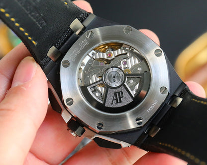 TOP! Black Ceramic Bezel - Black Rubber - Automatic - 44mm