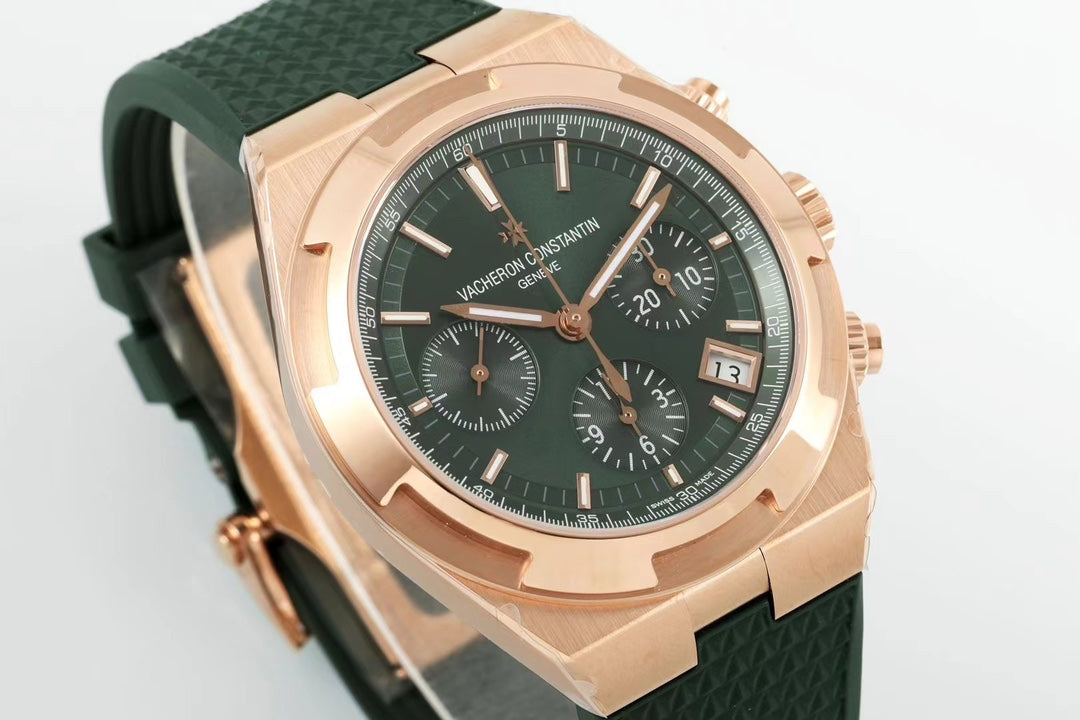 Chronograph -Dark Green - Green Rubber - Automatic - 42mm