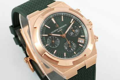 Chronograph -Dark Green - Green Rubber - Automatic - 42mm