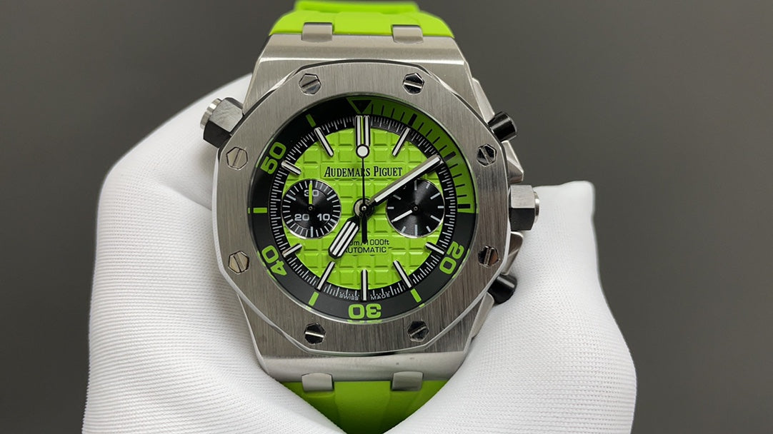 Chronograph -26703ST Green Black - Green Rubber -Automatic - 42mm