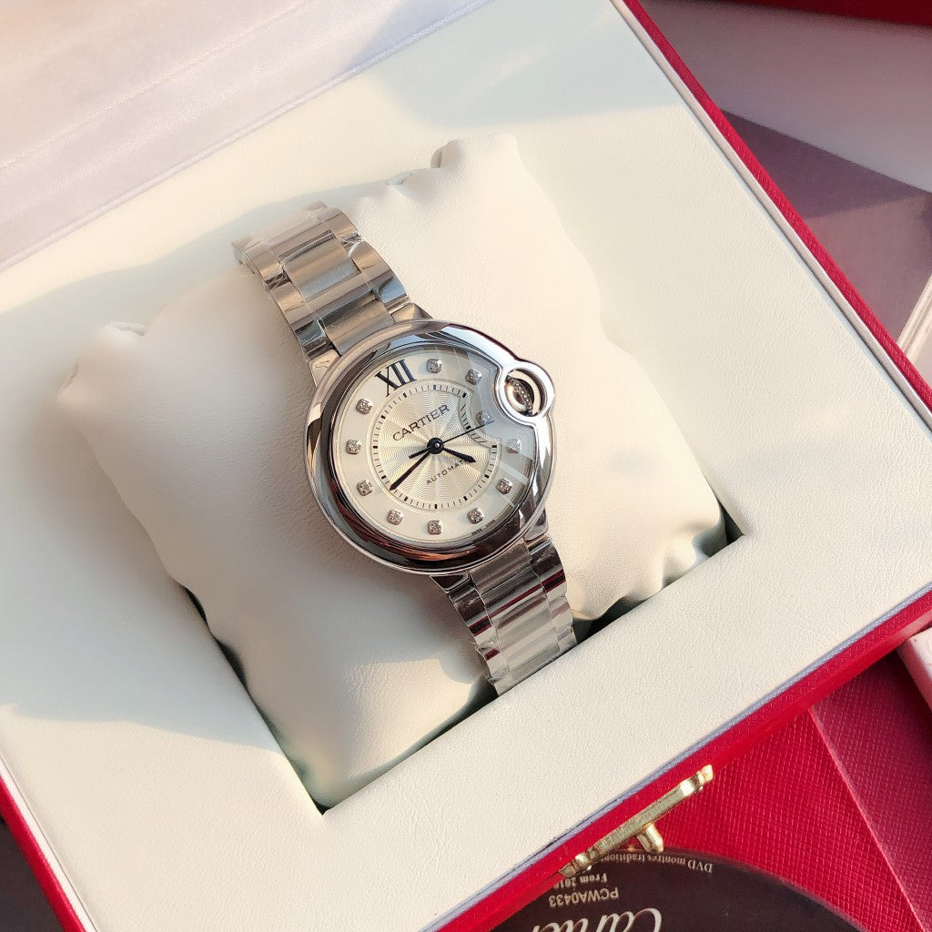 LADY -White Silver- 316L Steel - Quartz - 33mm