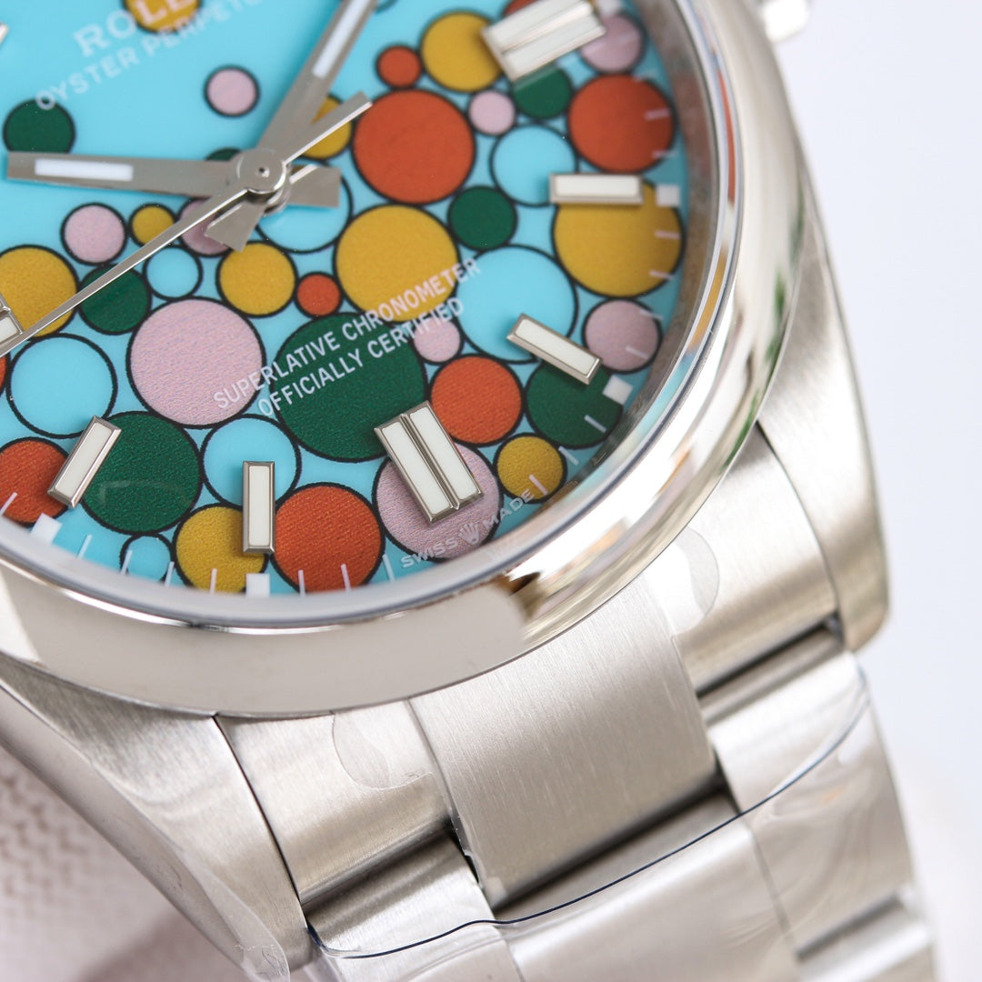 Rolex Oyster Perpetual Datejust 36/41, colourful “Celebration / Candy” dial