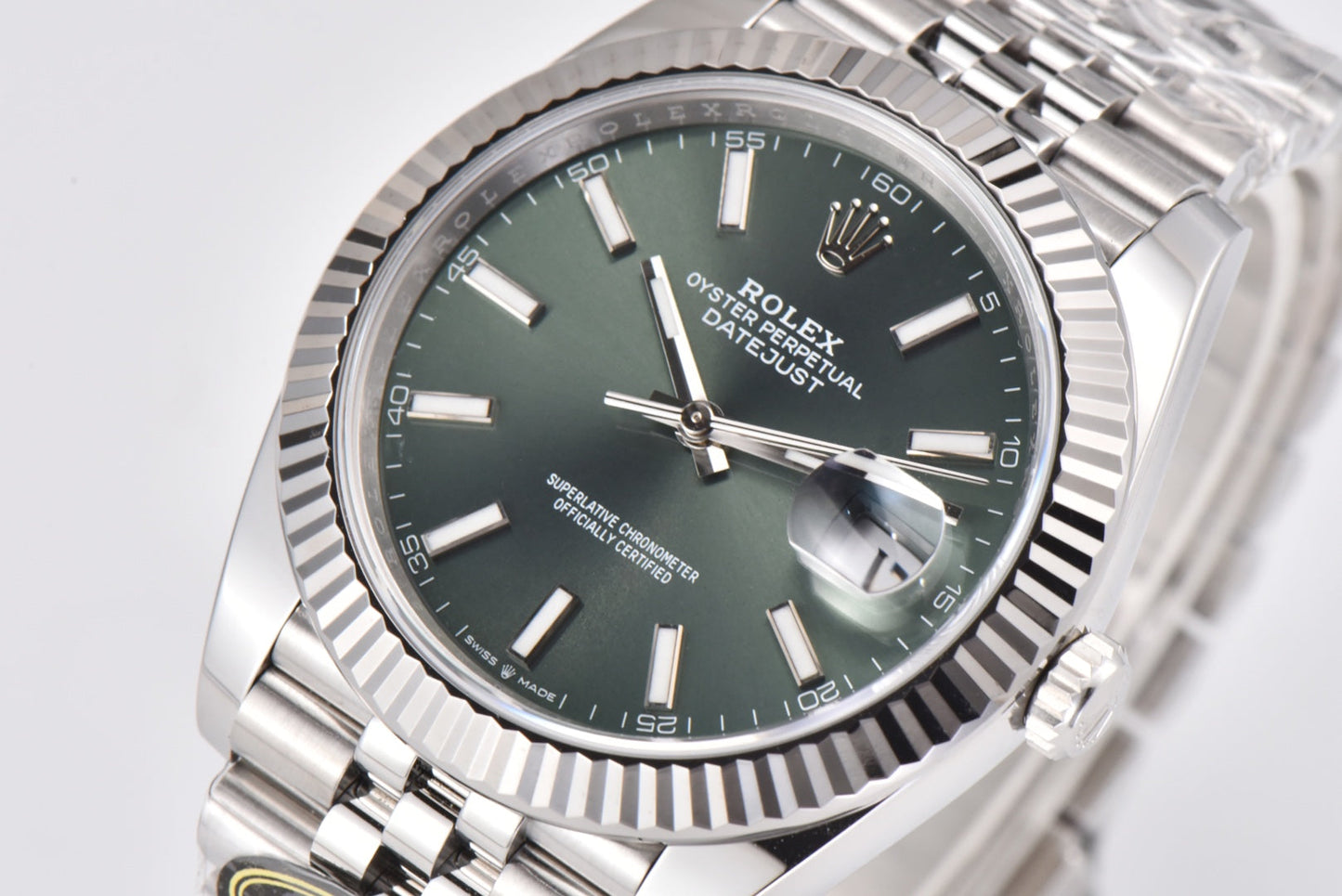 Rolex Oyster Perpetual Datejust 41, stainless steel, green dial