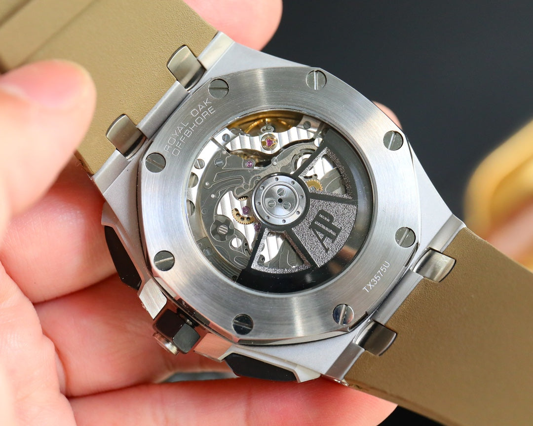 TOP! Grey Ceramic Bezel - Khakki Rubber - Automatic - 44mm