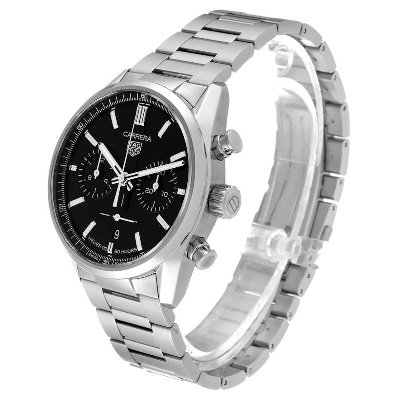 Black - Silver 904L Steel - Chronograph -Quartz - 42mm
