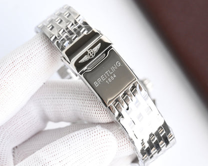 Chronograph - Red White - Silver 316L Steel - Automatic - 42mm