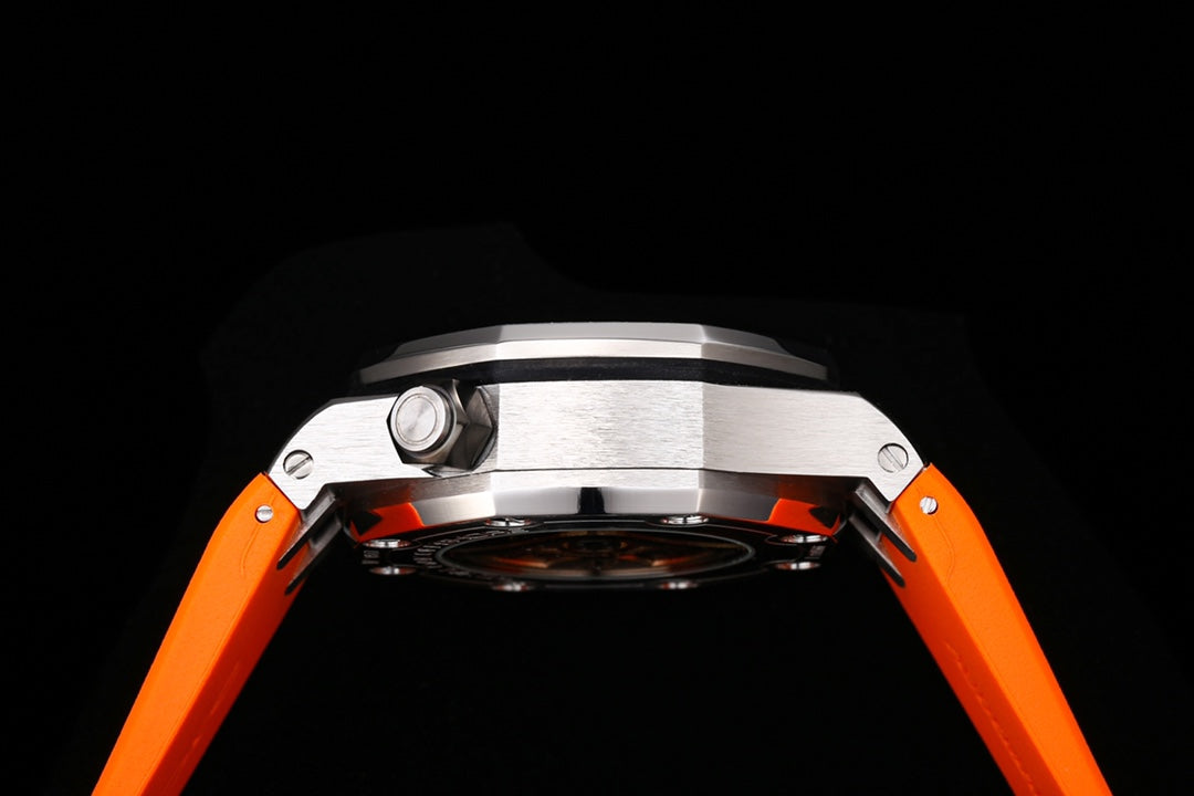 TOP! - 316L Steel - Orange rubber - Automatic - 42mm