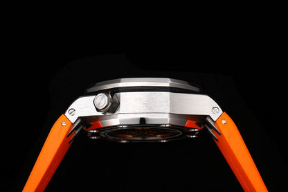 TOP! - 316L Steel - Orange rubber - Automatic - 42mm