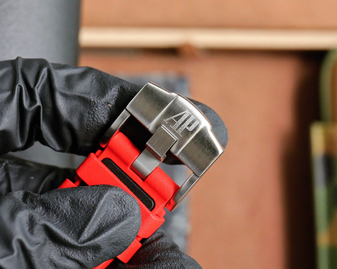 TOP! Chronograph- Red -Black Ceramic- Black Rubber - Automatic - 44mm