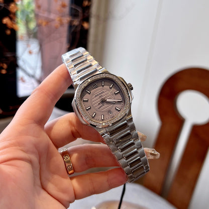 Lady - Grey - Rhinestones Bezel 316L Steel - Quartz - 35mm