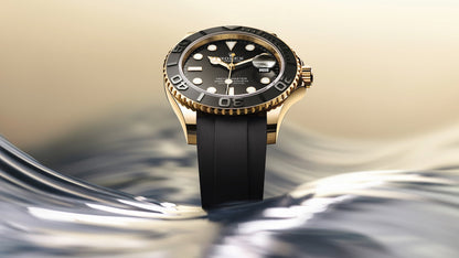 Rolex Yacht-Master 42, yellow gold on Oysterflex