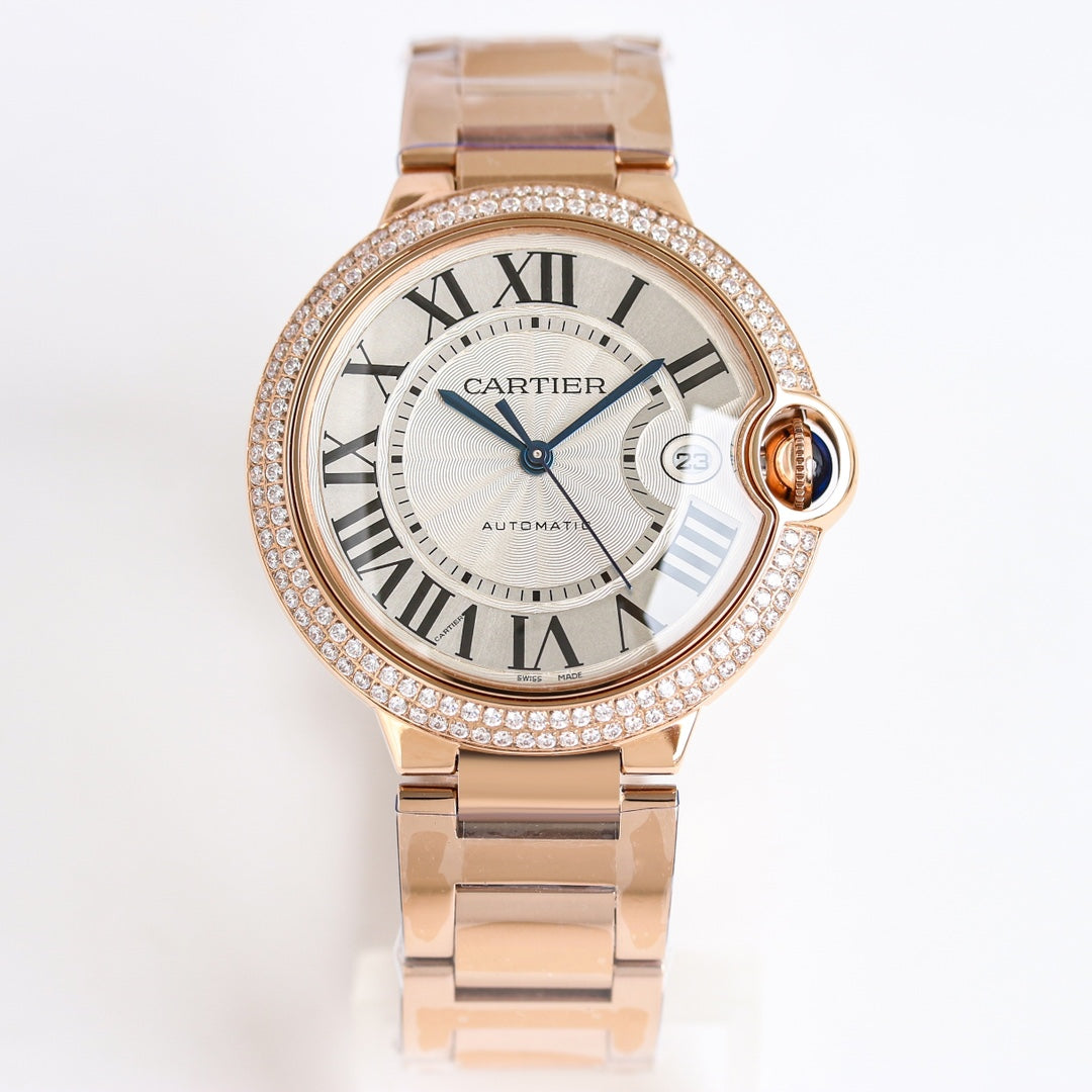 Luxury Diamond Bezel -White -Rosegold - 904L Steel- Automatic - 36/42mm