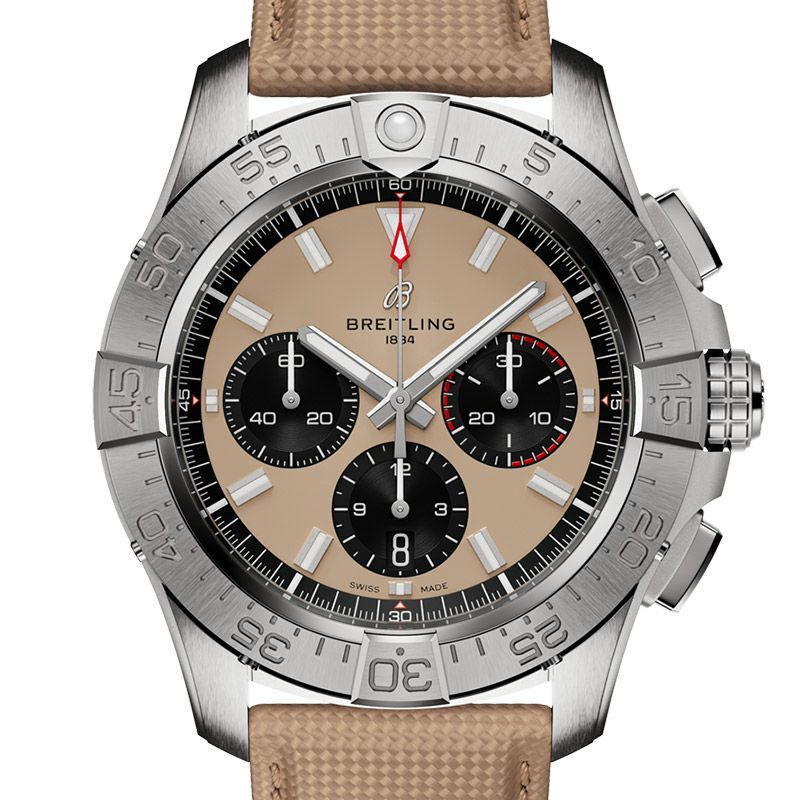 Chronograph -Silver Ceramic White- Khaki Rubber - Quartz - 43mm