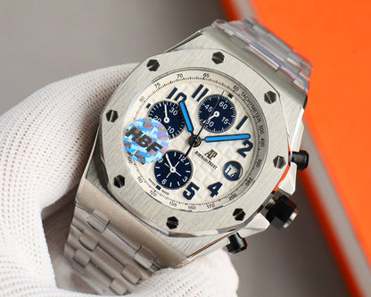 Chronograph - White Ceramic Bezel - Silver 904L Steel - Automatic - 42mm