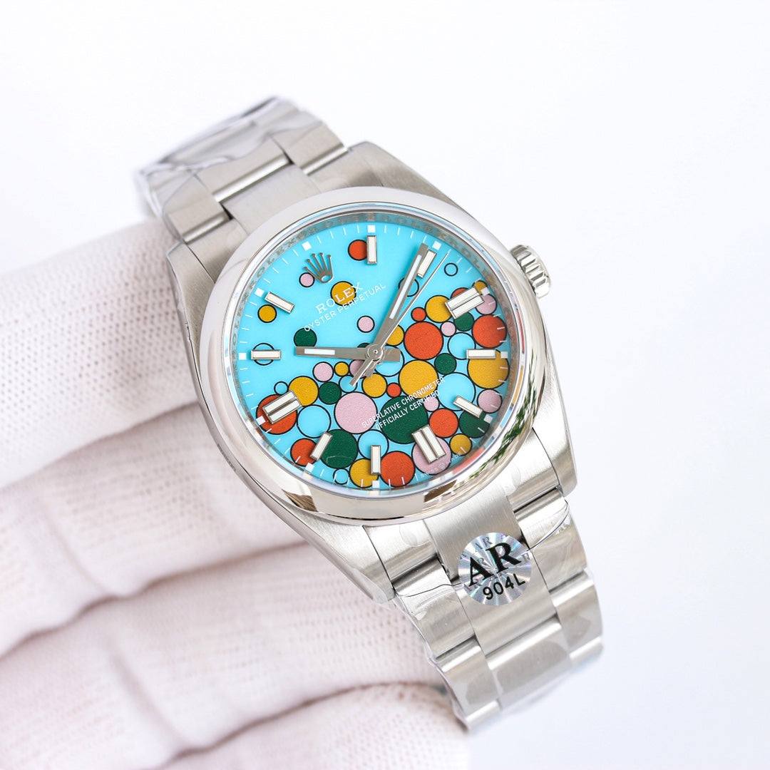 Rolex Oyster Perpetual Datejust 36/41, colourful “Celebration / Candy” dial