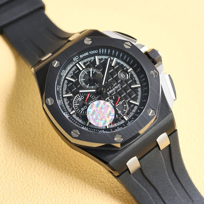 TOP! Black Ceramic Bezel - Black Rubber - Automatic - 44mm