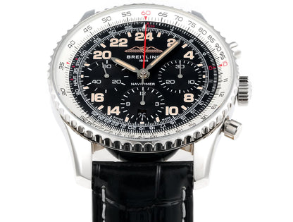 Chronograph - White Ceramic -Black- N-Timer - Black Leather - Automatic - 43mm