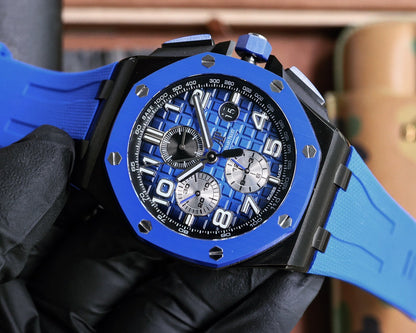 TOP! Blue Ceramic Bezel- Blue Rubber - Automatic - 44mm