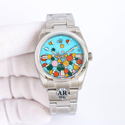 Rolex Oyster Perpetual Datejust 36/41, colourful “Celebration / Candy” dial