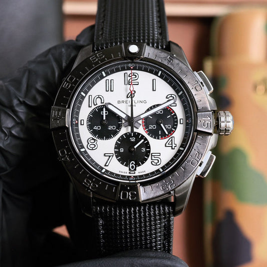 Chronograph -Black Ceramic White - Black Rubber - Quartz - 43mm
