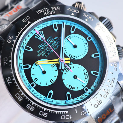 Rolex Cosmograph Daytona, colored racing accents (blue, orange, green, yellow etc.)
