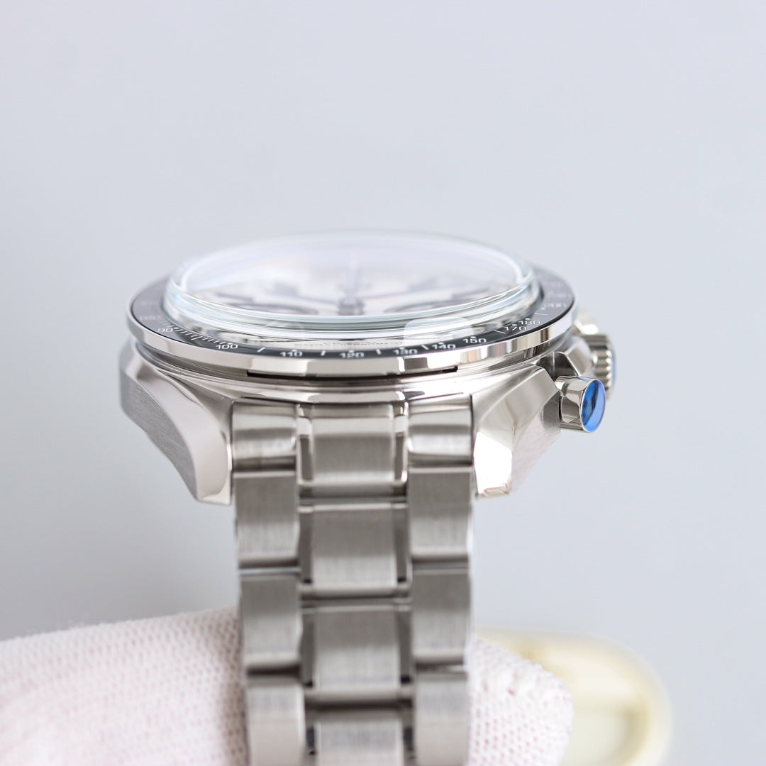 Chronograph -329.30.44.51.04.001- White- Black Ceramic- 316L Steel- Automatic - 44mm