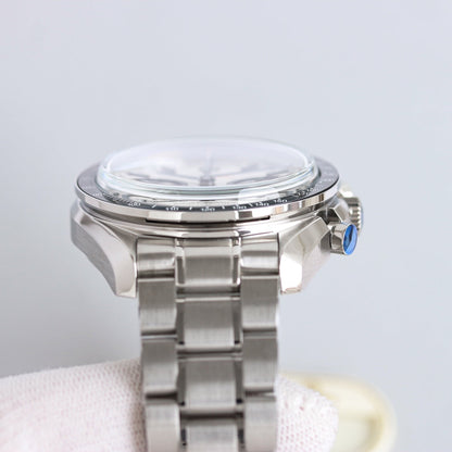 Chronograph -329.30.44.51.04.001- White- Black Ceramic- 316L Steel- Automatic - 44mm