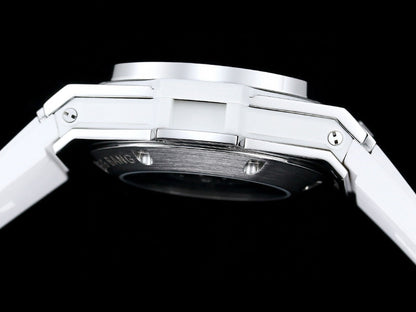 Chronograph - Silver - White Rubber - Automatic - 42mm