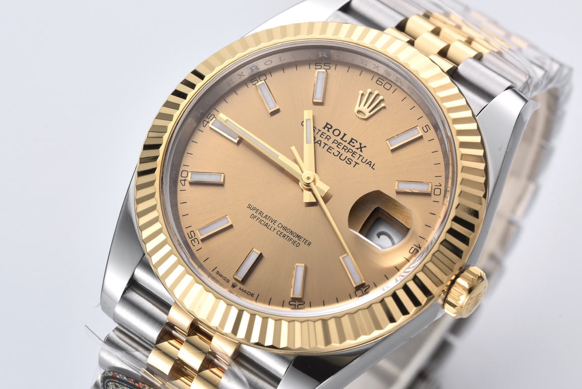 Rolex Oyster Perpetual Datejust 41, stainless steel, yellow dial / colored dial