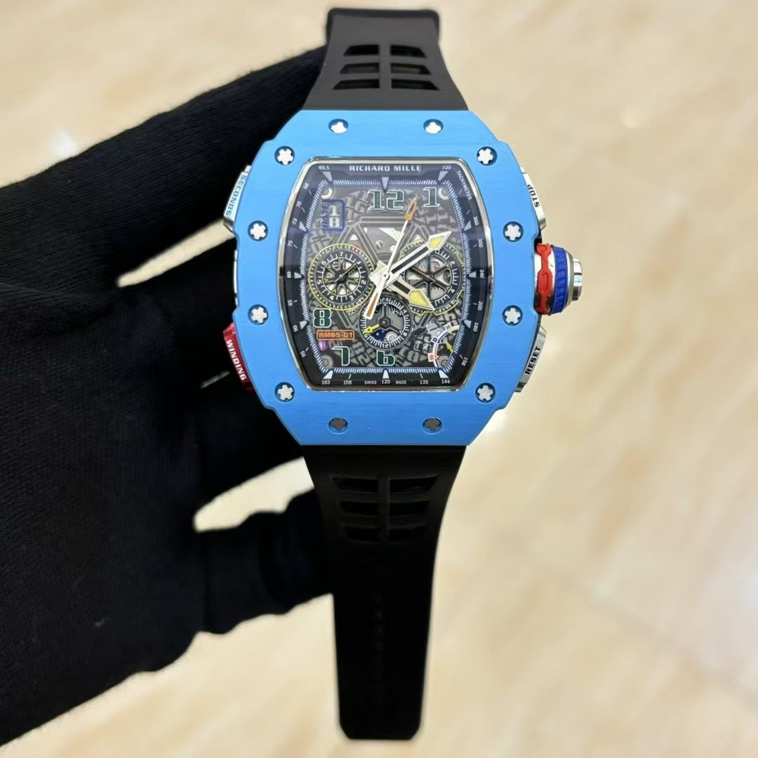 Blue Ceramic- Black Rubber - Automatic - 40*51mm