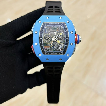 Blue Ceramic- Black Rubber - Automatic - 40*51mm