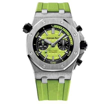 Chronograph -26703ST Green Black - Green Rubber -Automatic - 42mm
