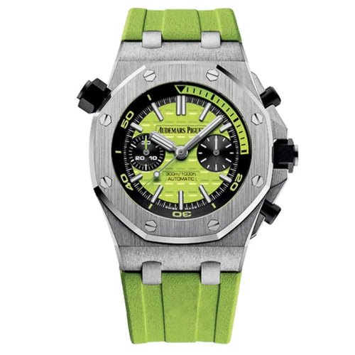 Chronograph -26703ST Green Black - Green Rubber -Automatic - 42mm