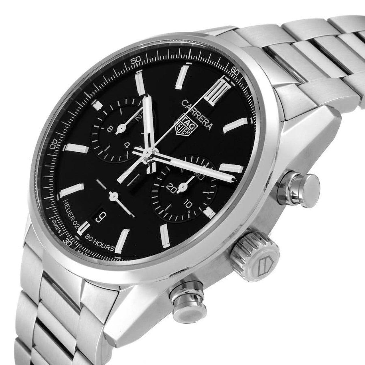 Black - Silver 904L Steel - Chronograph -Quartz - 42mm
