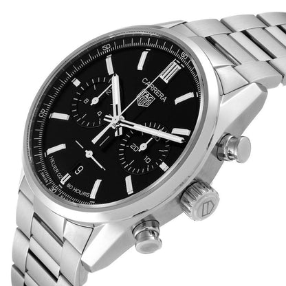 Black - Silver 904L Steel - Chronograph -Quartz - 42mm