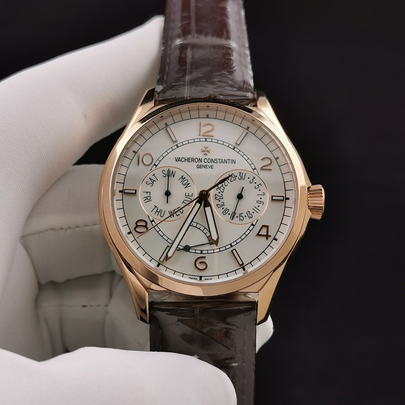 White Rosegold - 83520/000R-9909- Brown Leather - Automatic - 40mm