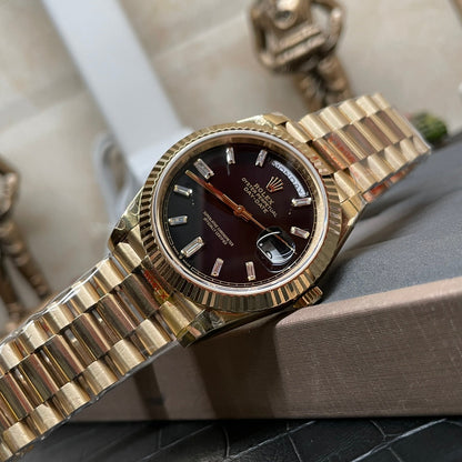 Rolex Day-Date 40 - Black Silver Yellow Gold