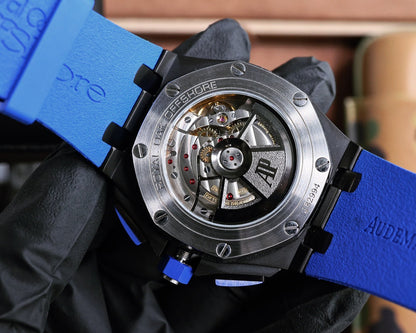 TOP! Blue Ceramic Bezel- Blue Rubber - Automatic - 44mm