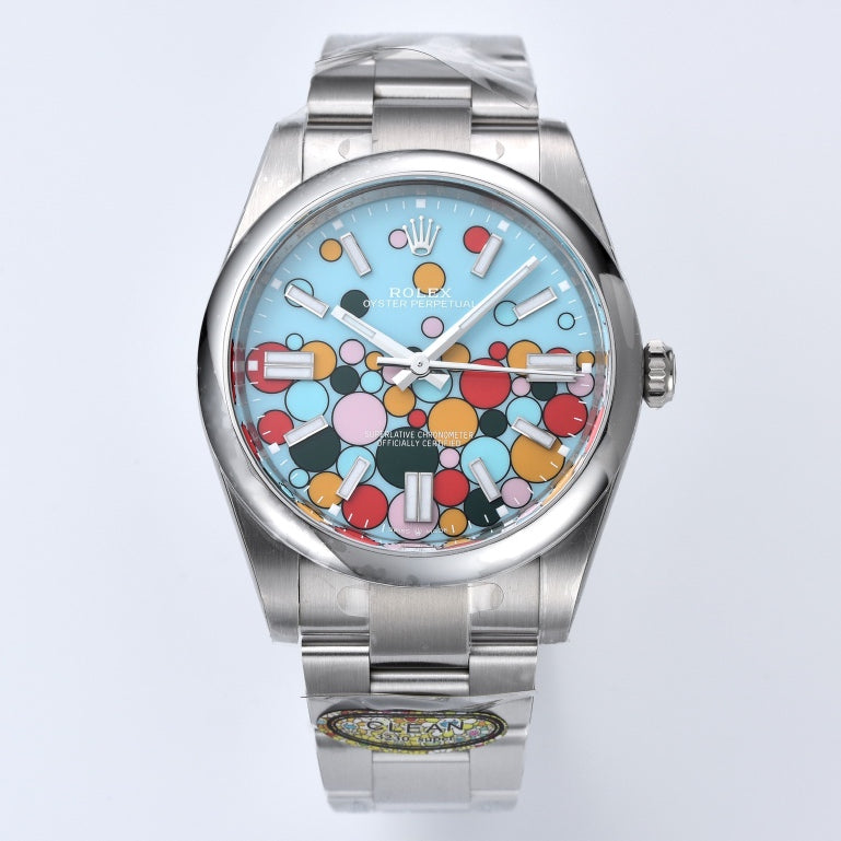 Rolex Oyster Perpetual Datejust 36/41, colourful “Celebration / Candy” dial