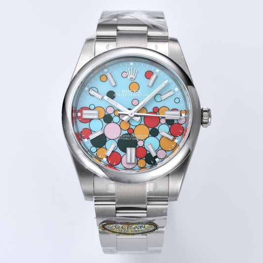 Rolex Oyster Perpetual Datejust 36/41, colourful “Celebration / Candy” dial