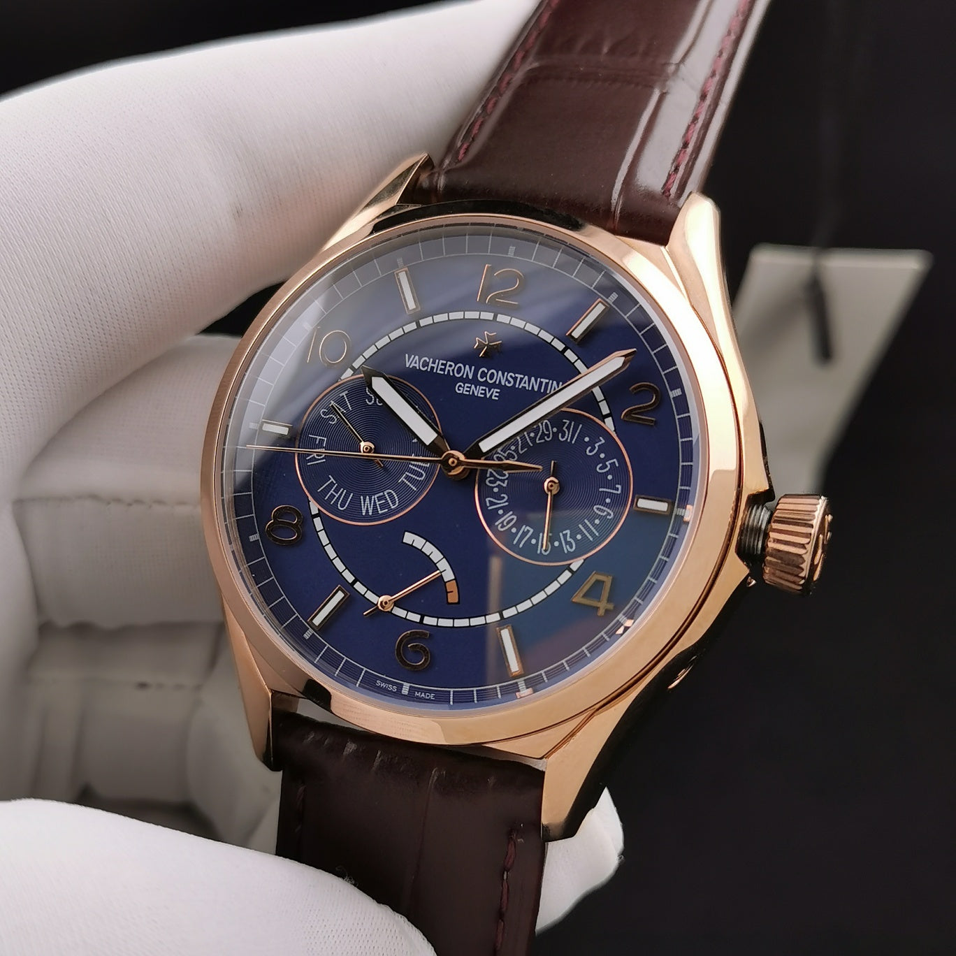 Blue Rosegold - 83520/000R-9909- Brown Leather - Automatic - 40mm