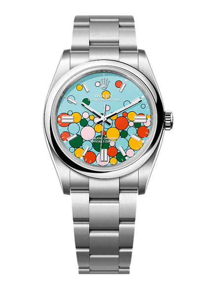 Rolex Oyster Perpetual Datejust 36/41, colourful “Celebration / Candy” dial