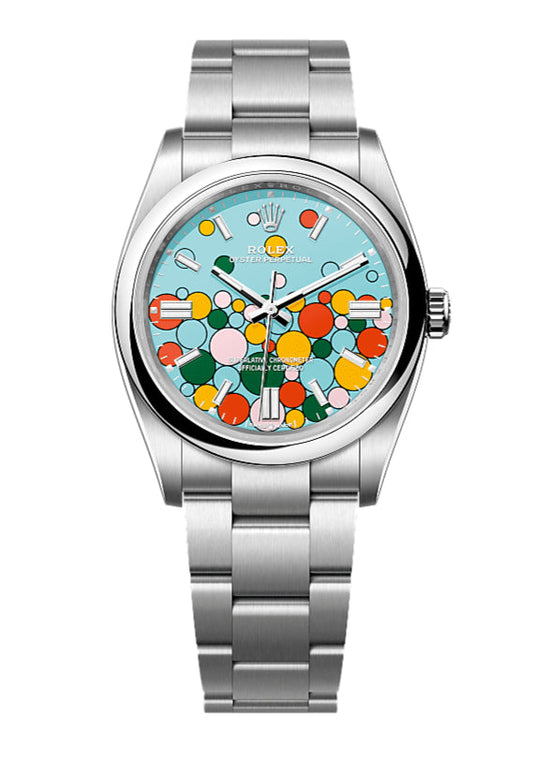 Rolex Oyster Perpetual Datejust 36/41, colourful “Celebration / Candy” dial