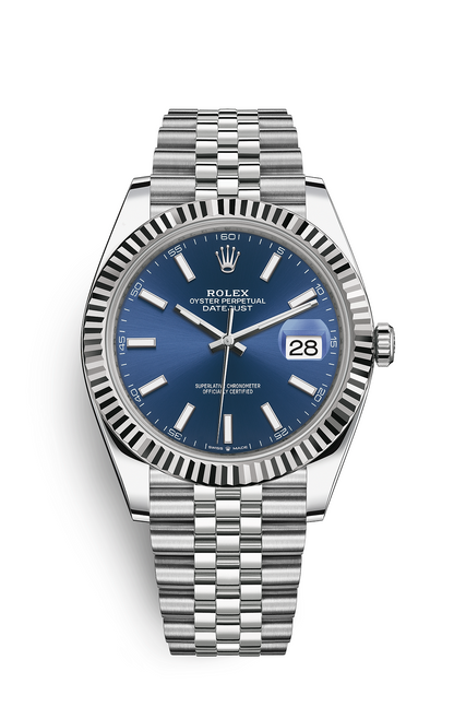 Rolex Datejust 41 White Rolesor with Blue Dial