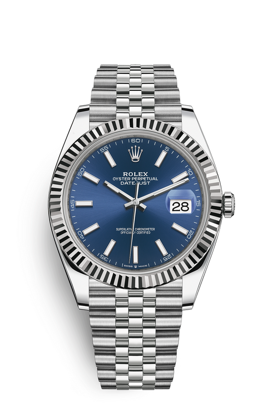 Rolex Datejust 41 White Rolesor with Blue Dial