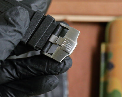 TOP! Chronograph- Black Grey Ceramic Bezel- Black Rubber - Automatic - 44mm