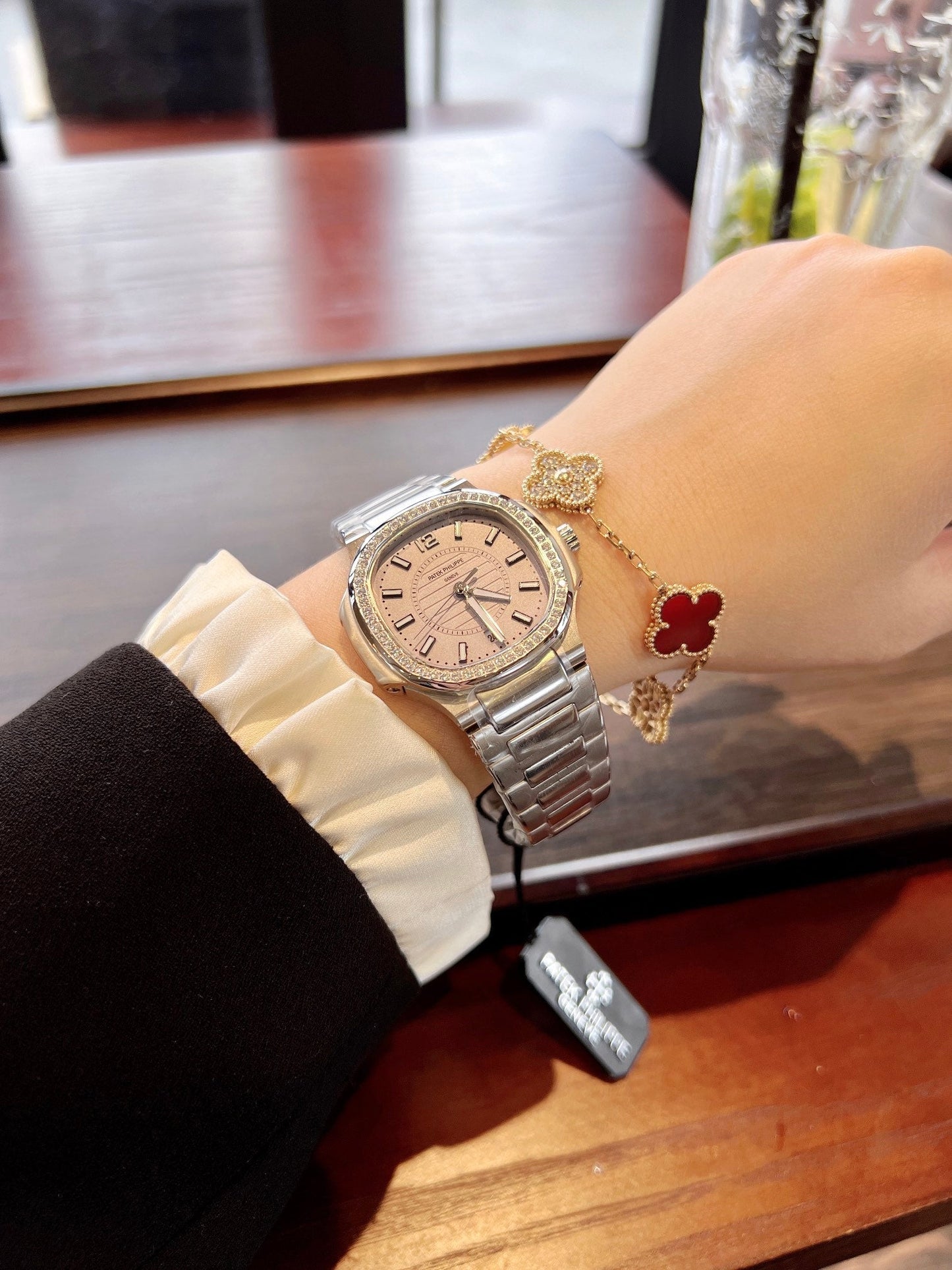 Lady - Grey - Rhinestones Bezel 316L Steel - Quartz - 35mm