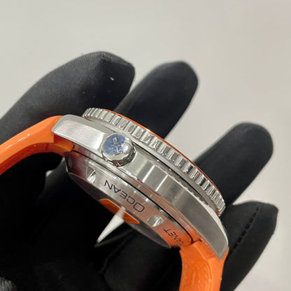 Chronograph - Black -Orange bezel - Orange Leather- Automatic - 45.5mm