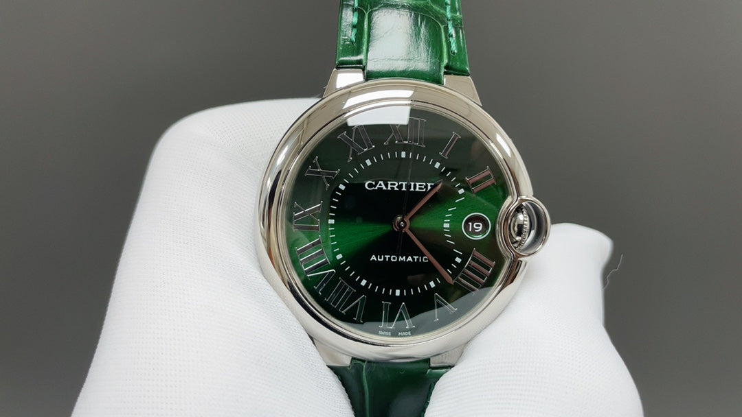Green Silver- Green Leather - Automatic - 42mm