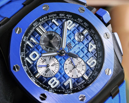 TOP! Blue Ceramic Bezel- Blue Rubber - Automatic - 44mm